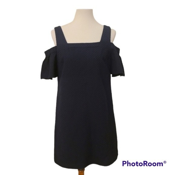 J. Crew Factory cold shoulder dress with textured basketweave material - Picture 1 of 11